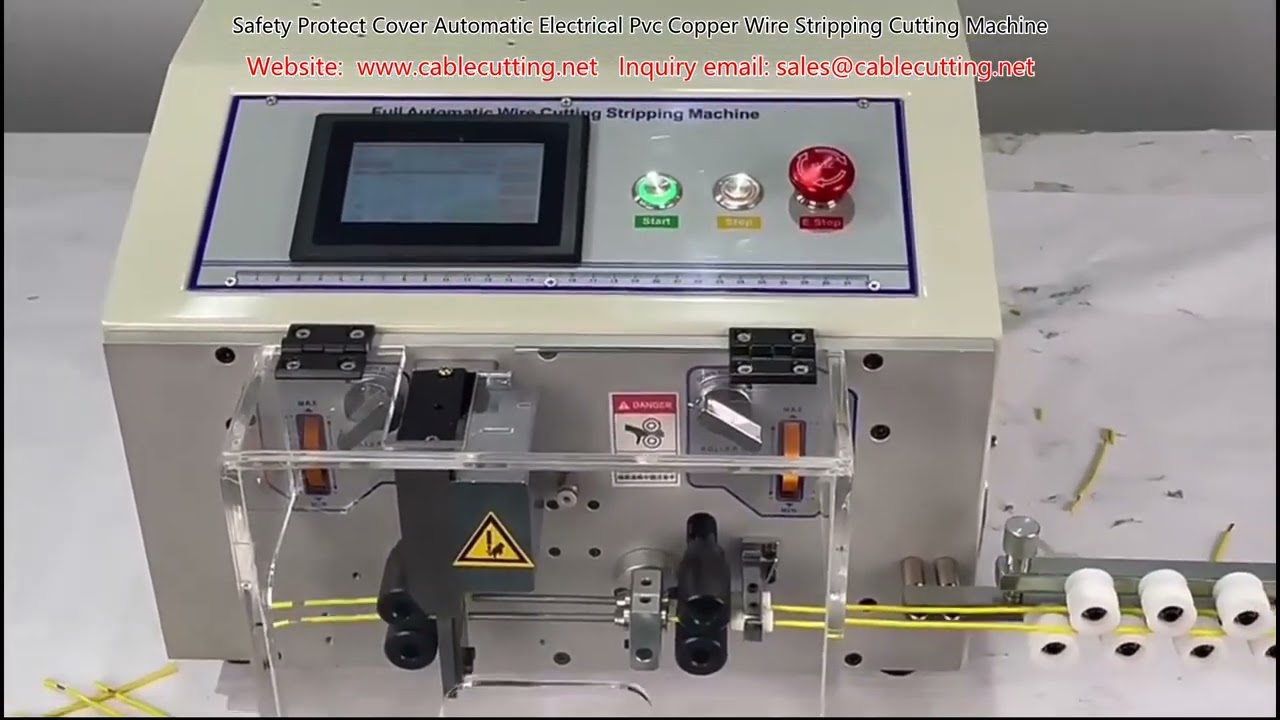 Автоматический станок для зачистки и резки медных проводов с защитным кожухом (ПВХ)